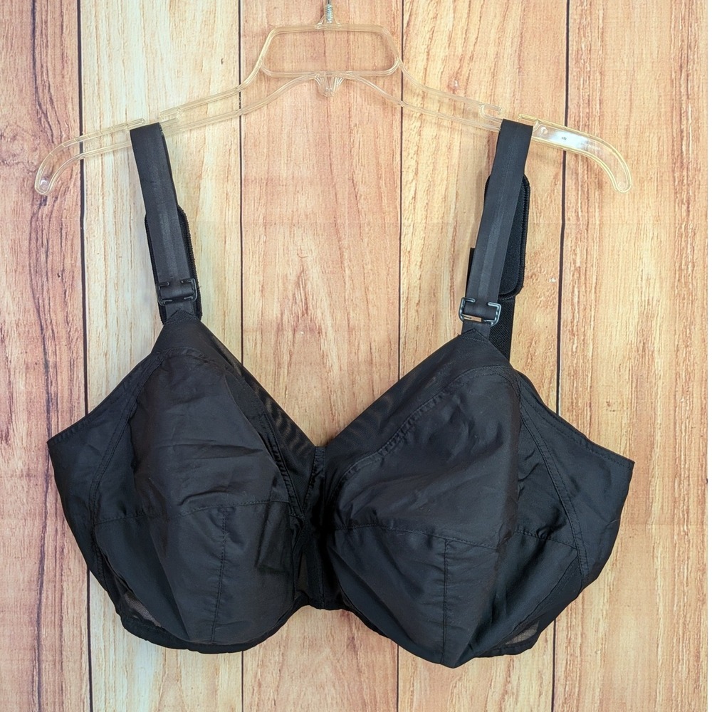 Exquisite Form Full Support Black Wireless Bra Size 46DD